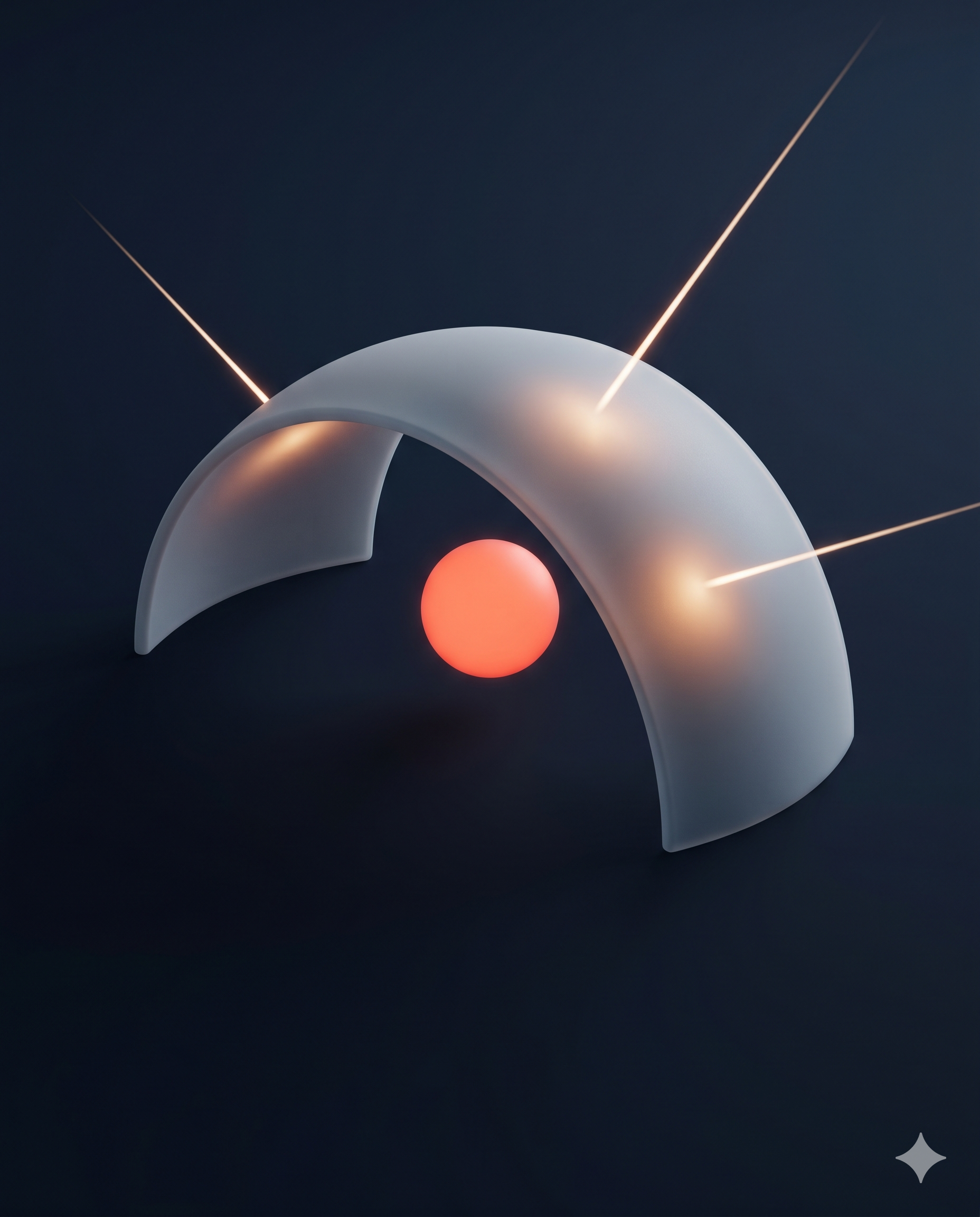 Abstract 3D render representing fraud protection shielding a legitimate transaction