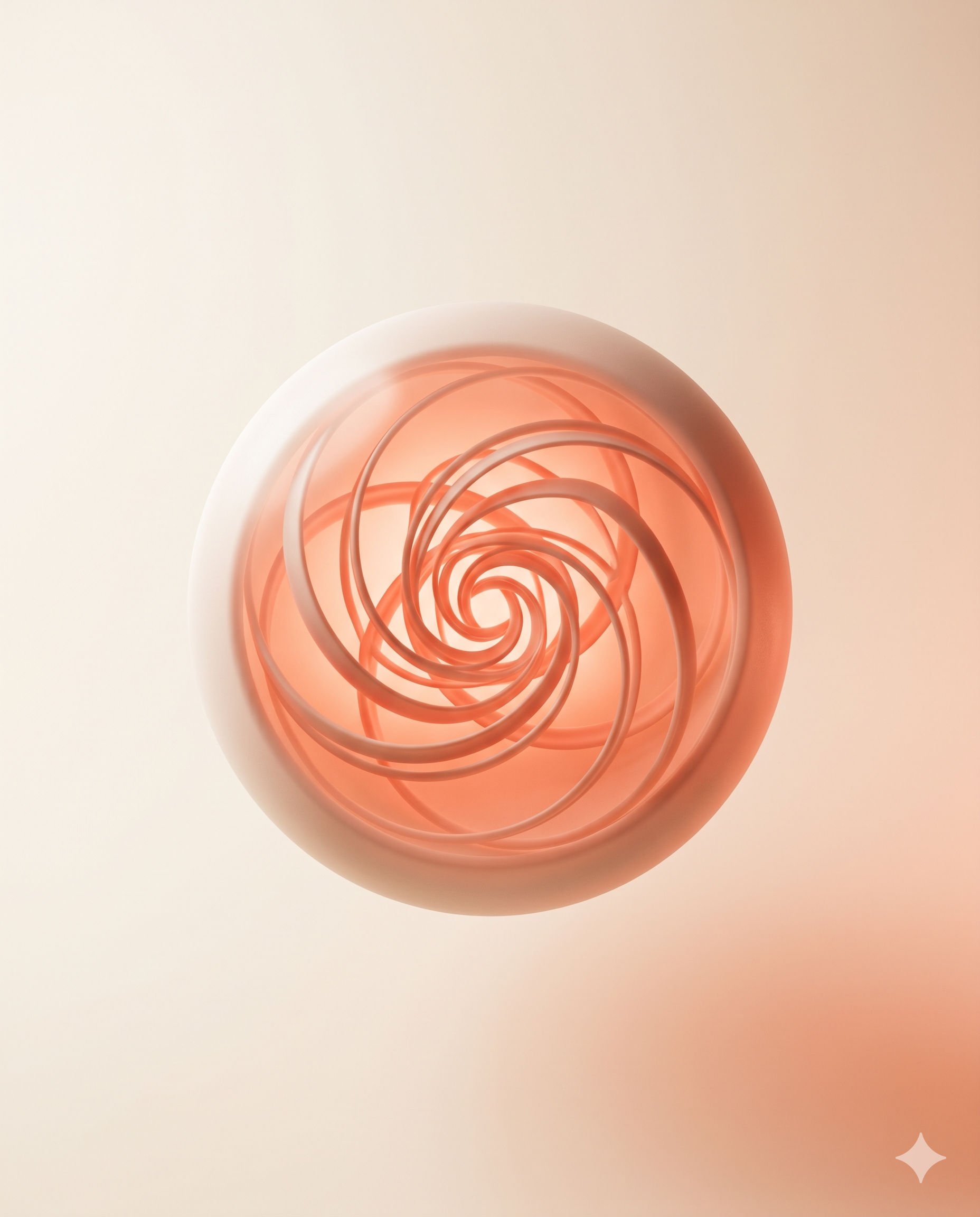 Abstract 3D render representing Aira's reasoning process