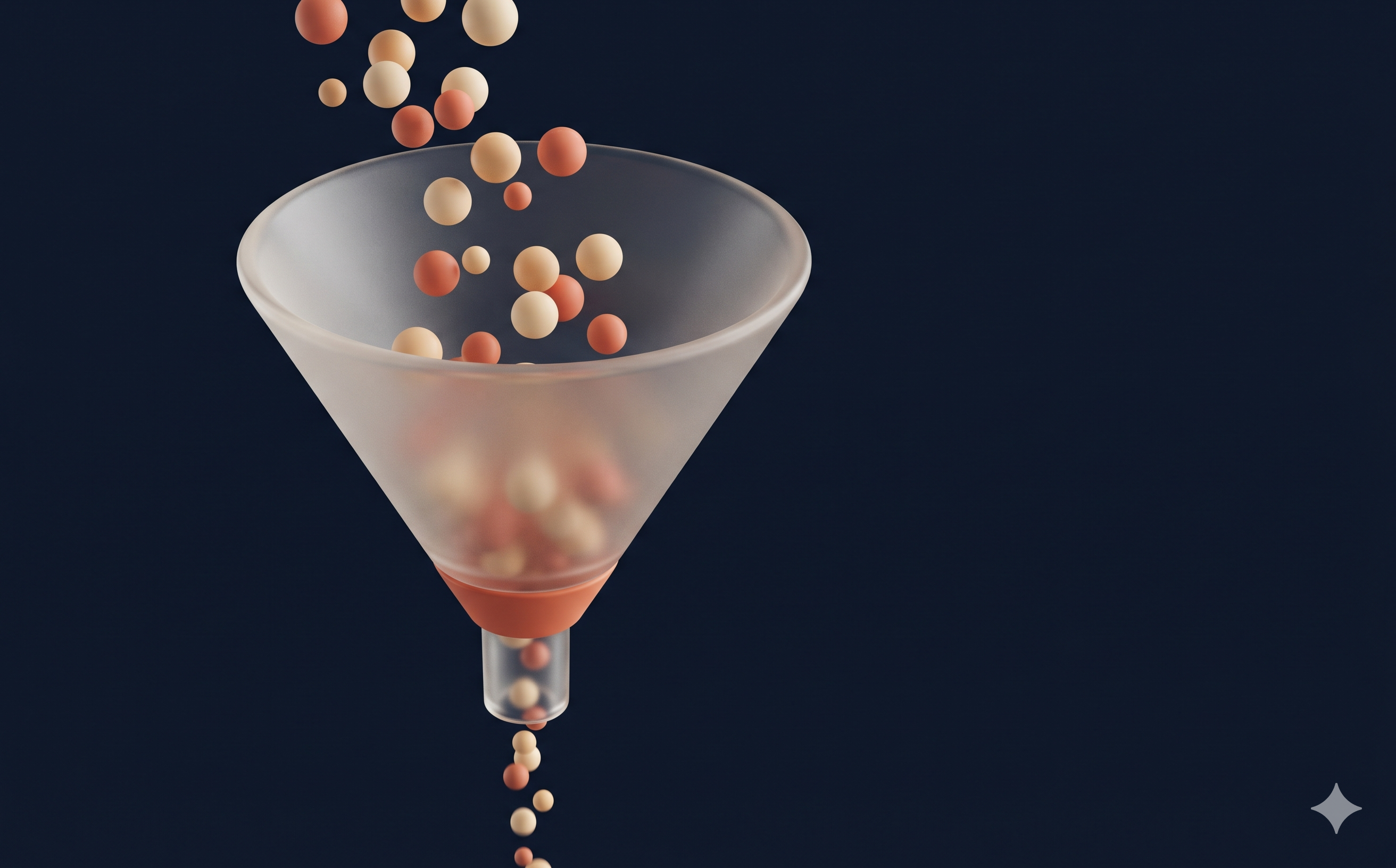 Abstract 3D render representing fraud detection filtering patterns