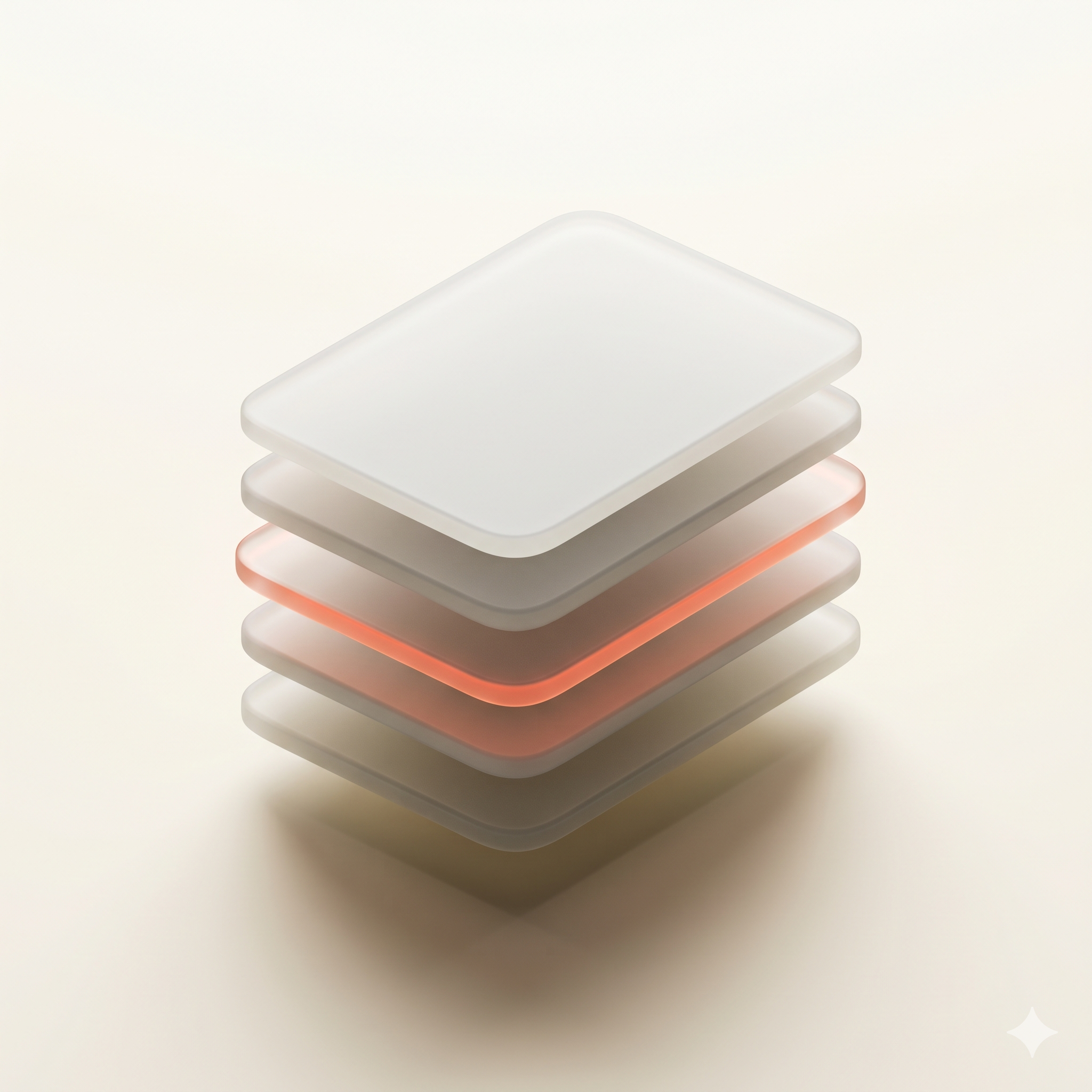 Abstract 3D render representing FareEagle's layered architecture
