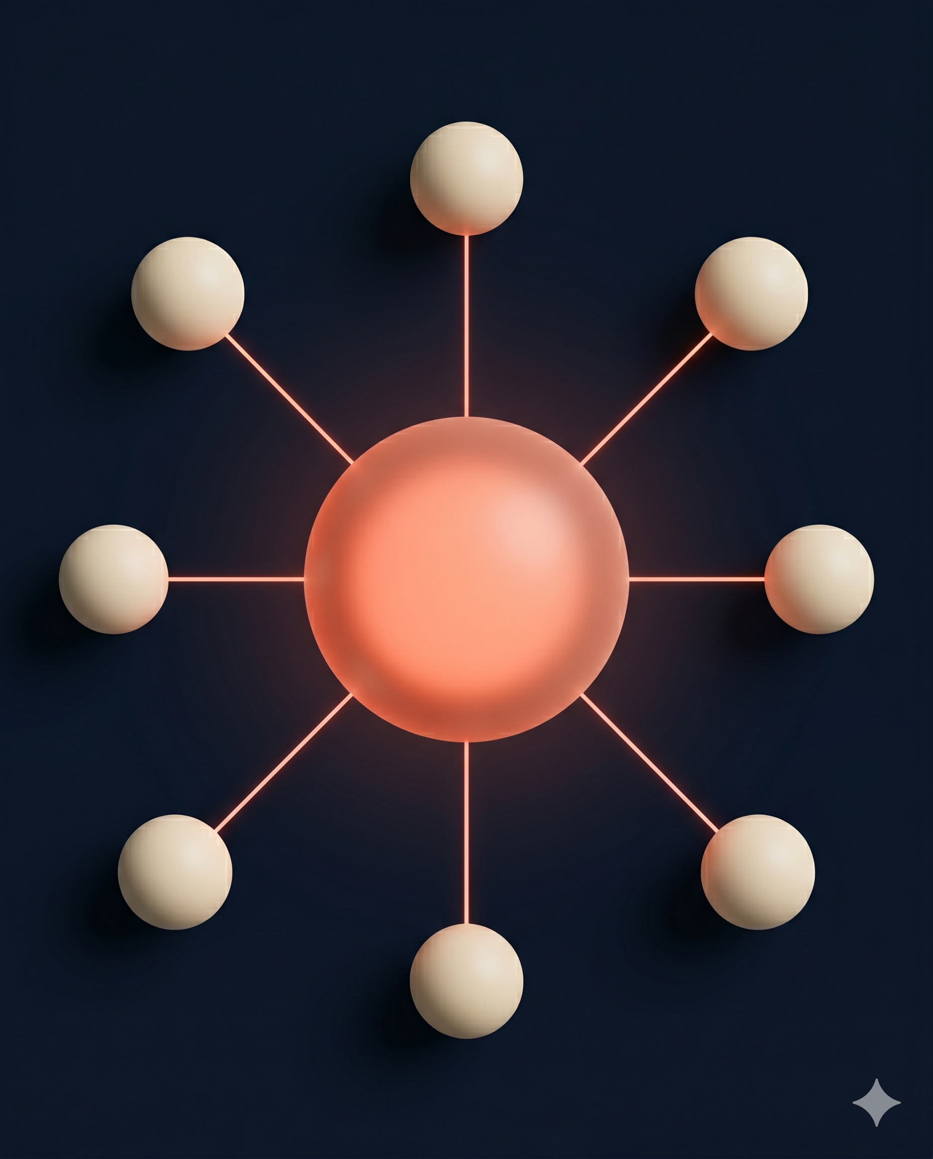 3D render of AI agents connected via MCP protocol to FareEagle