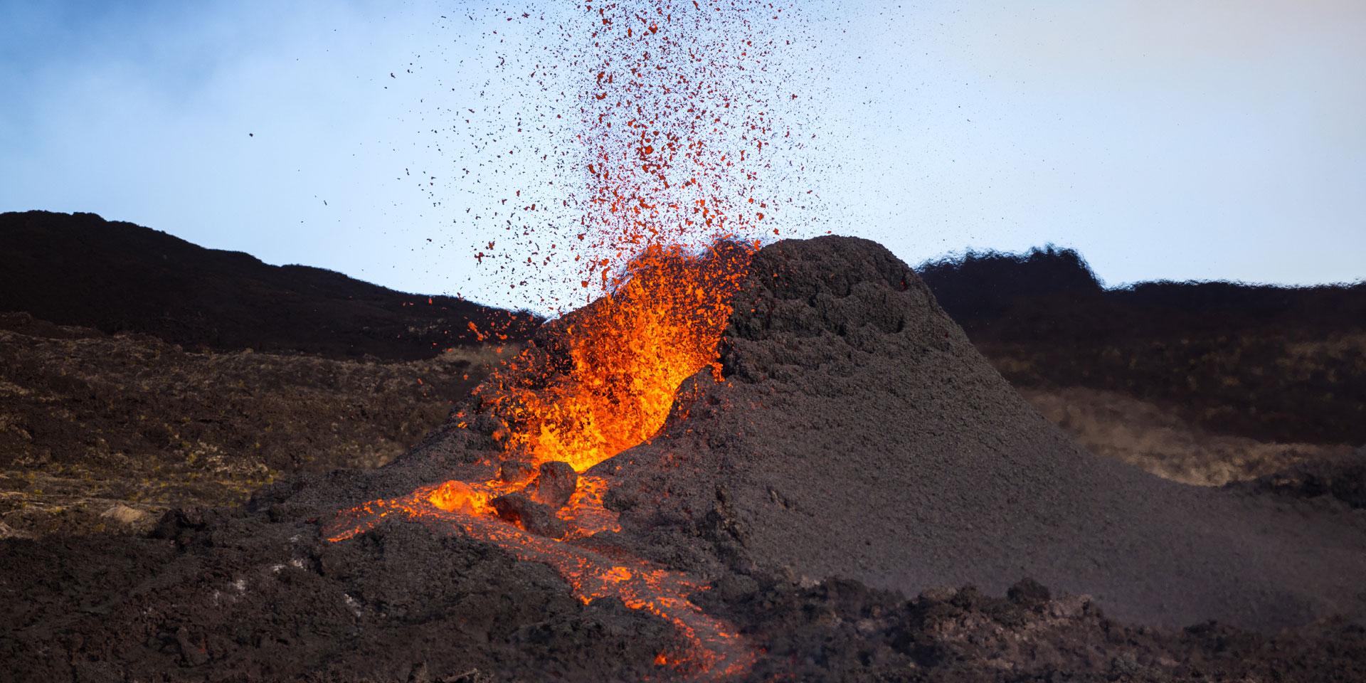 Piton de la Fournaise active volcano R&eacute;union